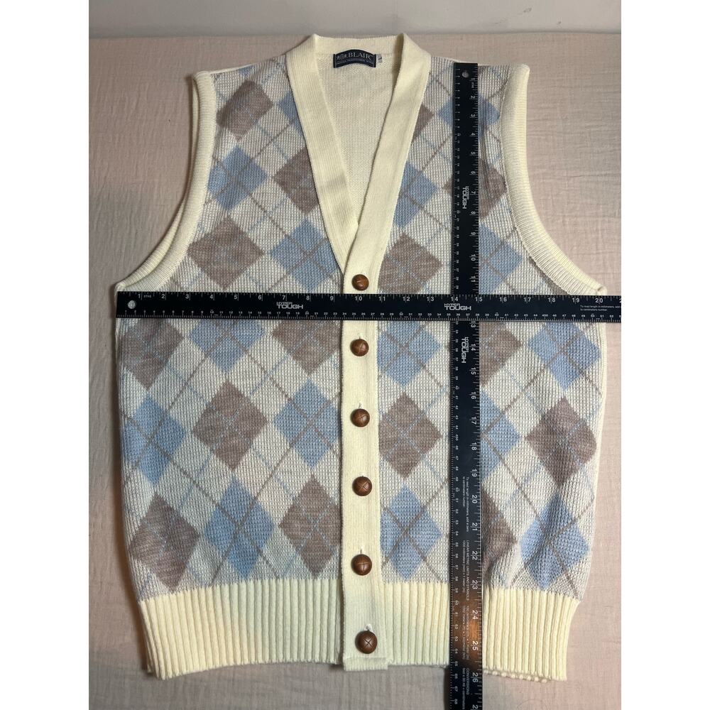 Vintage Blair‎ Cardigan 80s V-Neck Wool Wooden Like Buttons Womans Size L - Picture 5 of 5